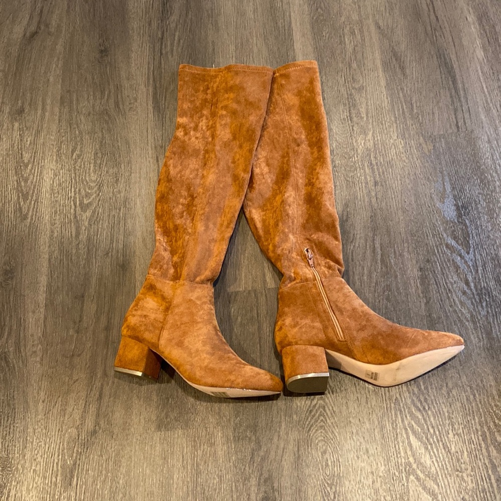 Chase and Chloe suede like tall boots over the knee, size 9 and 8 available